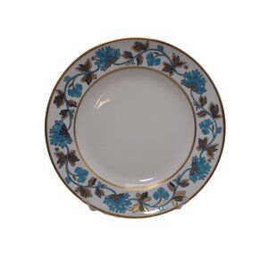 Grosvenor China Richmond Pattern Turquoise Enamel & Gold Leaf Plate